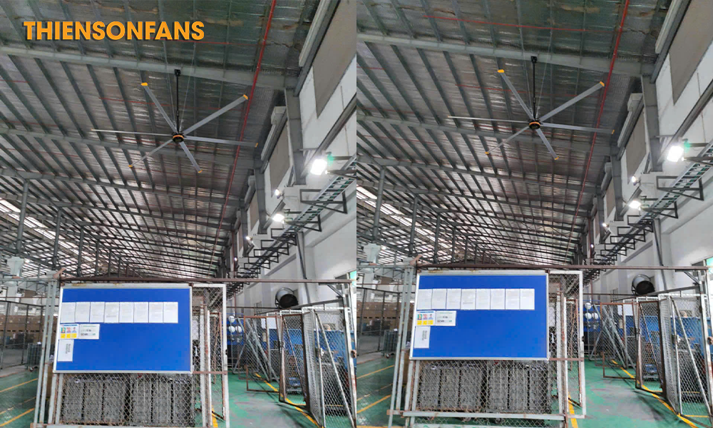 Quạt hvls tại xưởng sản xuất